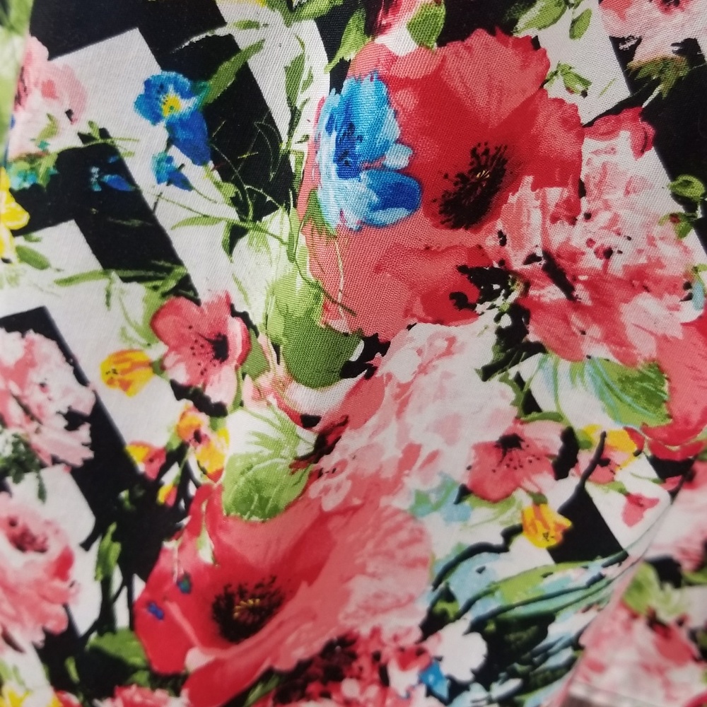 B. Darlin | Black & White Floral Chevron Dress - Picture 4 of 8